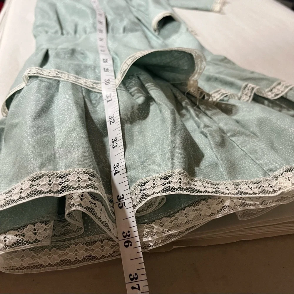 Gunne Sax Vintage Sage Green Floral Lace Dress with Drop Waist Cottagecore - Picture 13 of 13